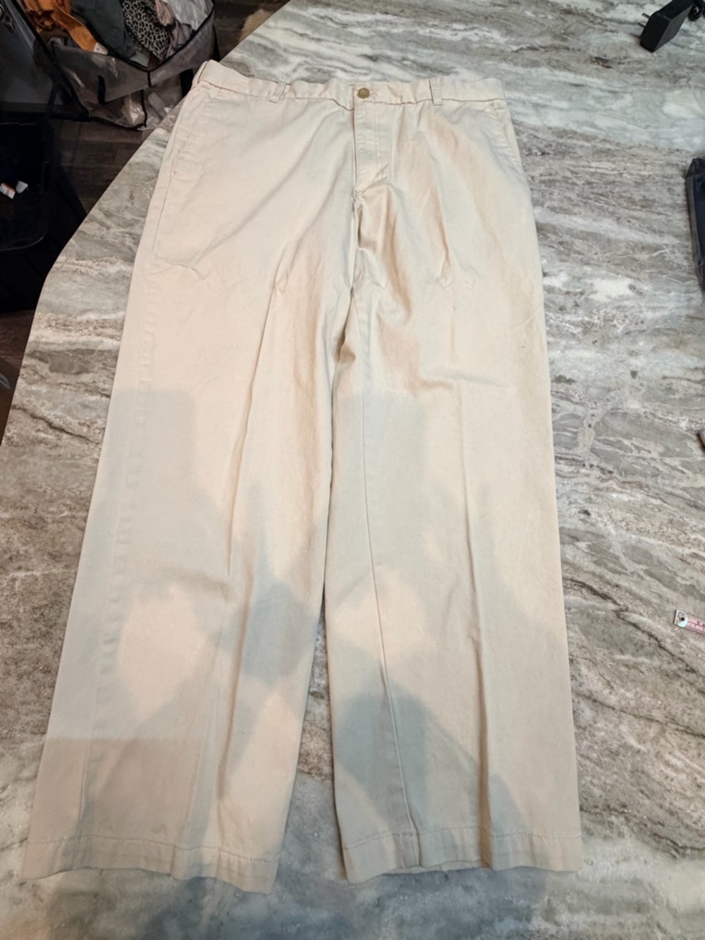 Izod Saltwater Chino Pants Mens 38x30 Khaki Beige Classic Fit Casual